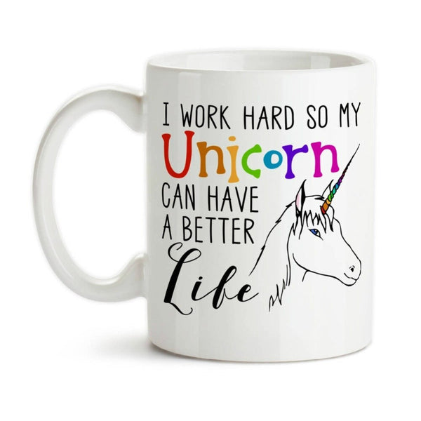 Work Hard Unicorn Mug